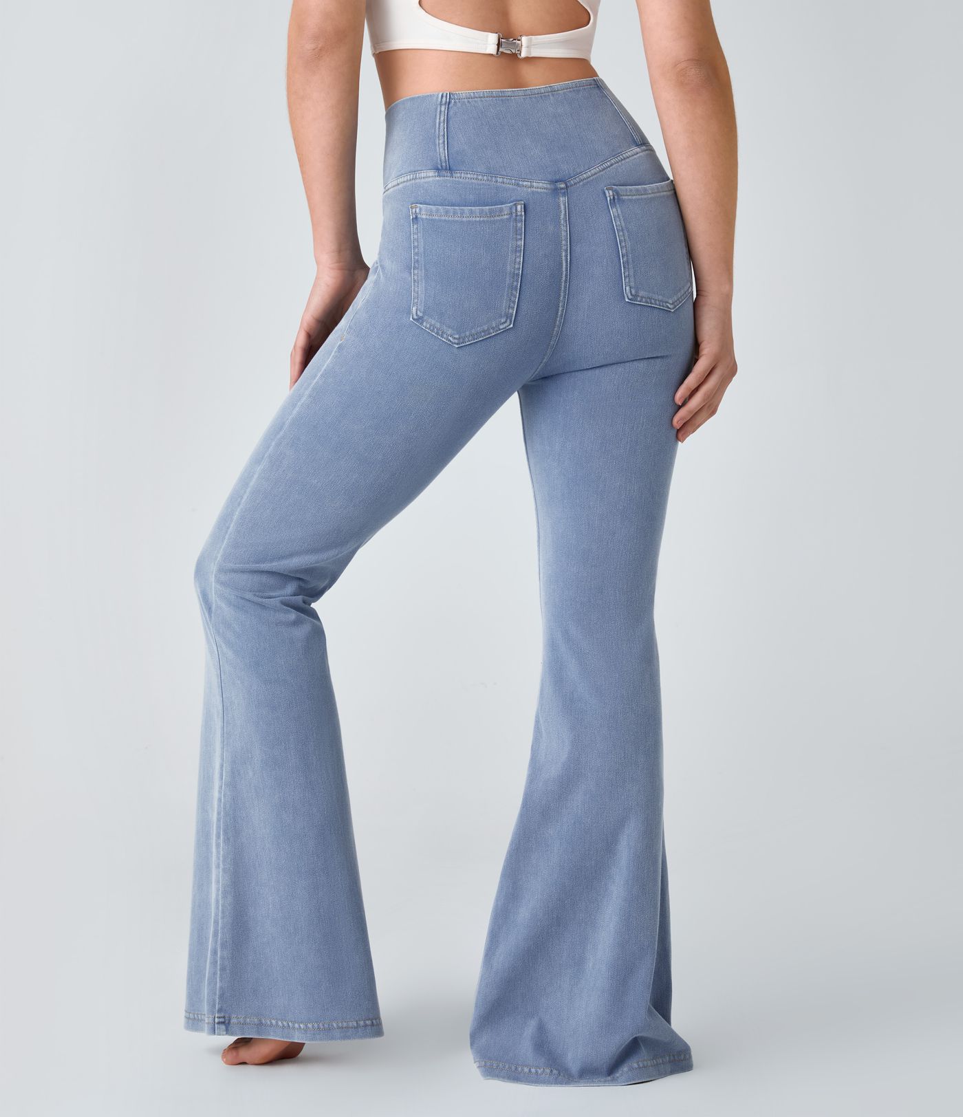 Halara Flex™ High Waisted Crossover Pocket Cool Touch Washed Casual Jeans