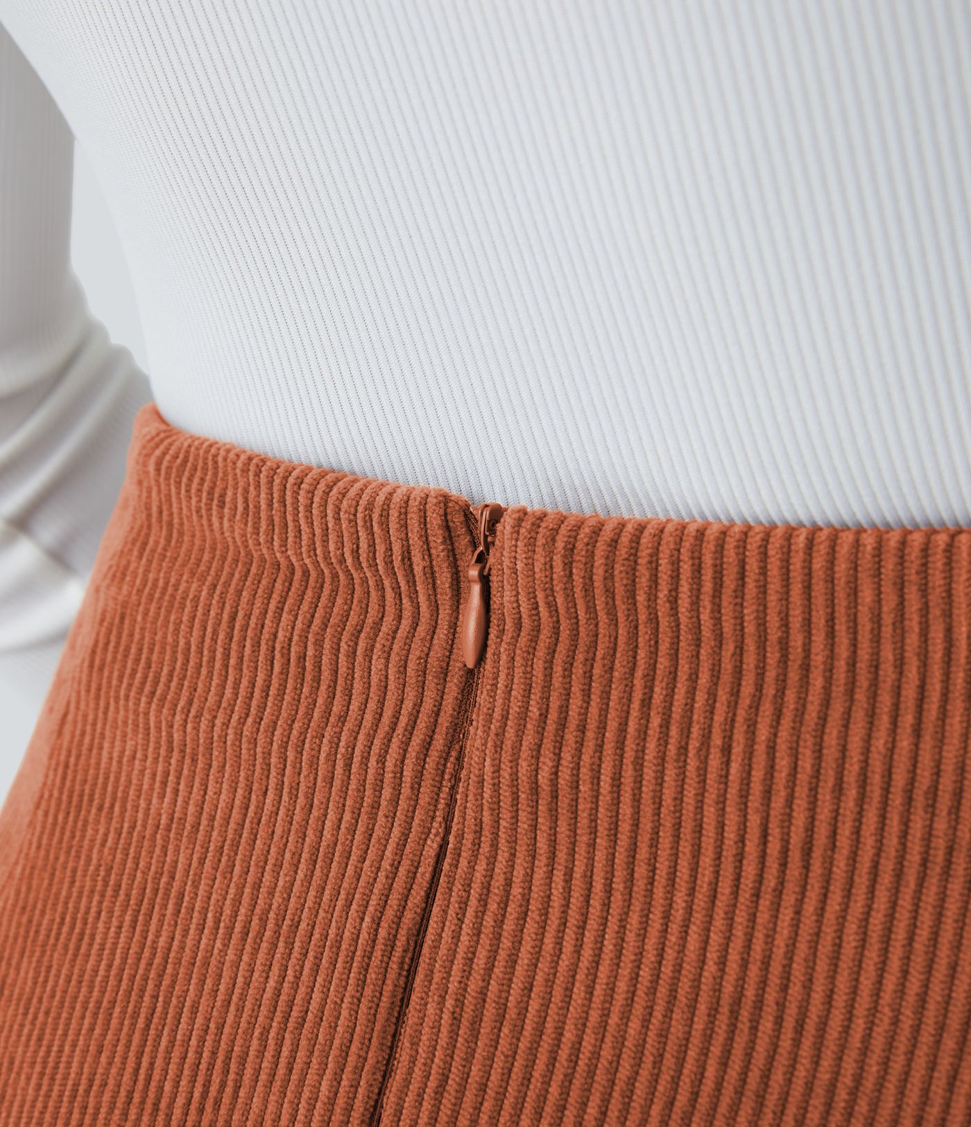 2-in-1-Mini-Cordrock in A-Linie mit hohem Bund und unsichtbarem Reißverschluss