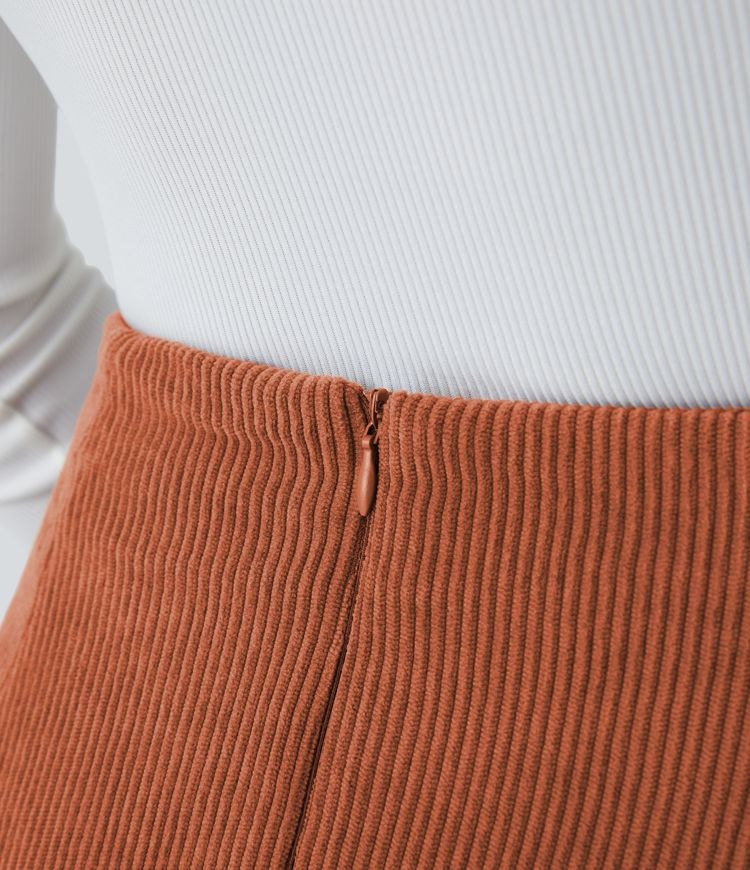 2-in-1-Mini-Cordrock in A-Linie mit hohem Bund und unsichtbarem Reißverschluss