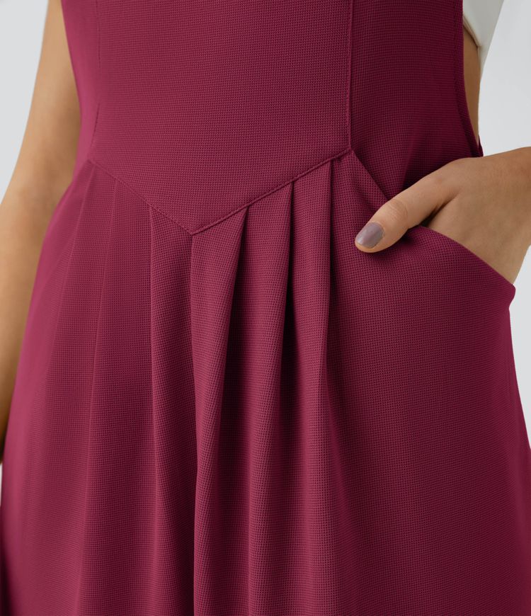 Pockets Waffle Women Casual Work Overalls