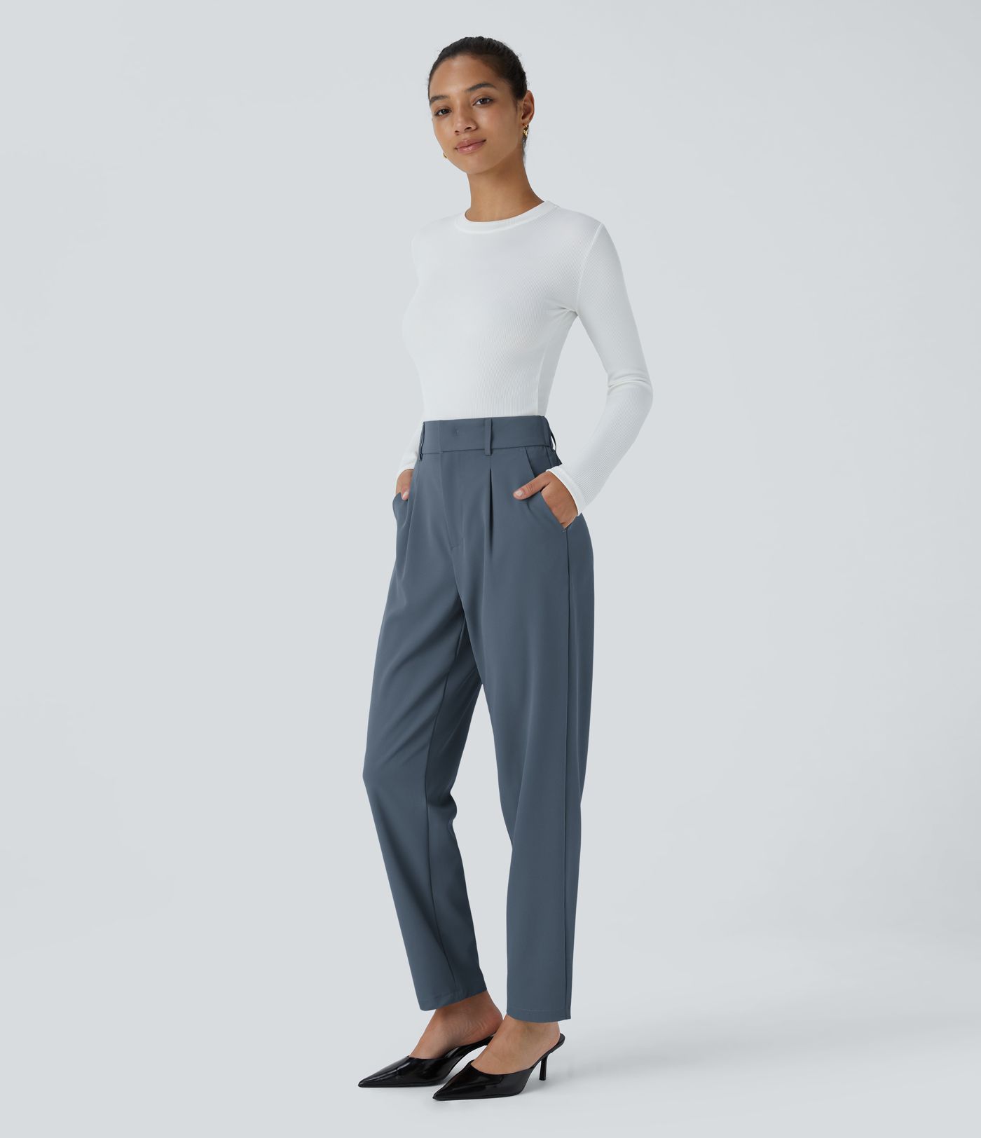 Halara Flex™ High Waisted Pocket Solid Work Tapered Pants
