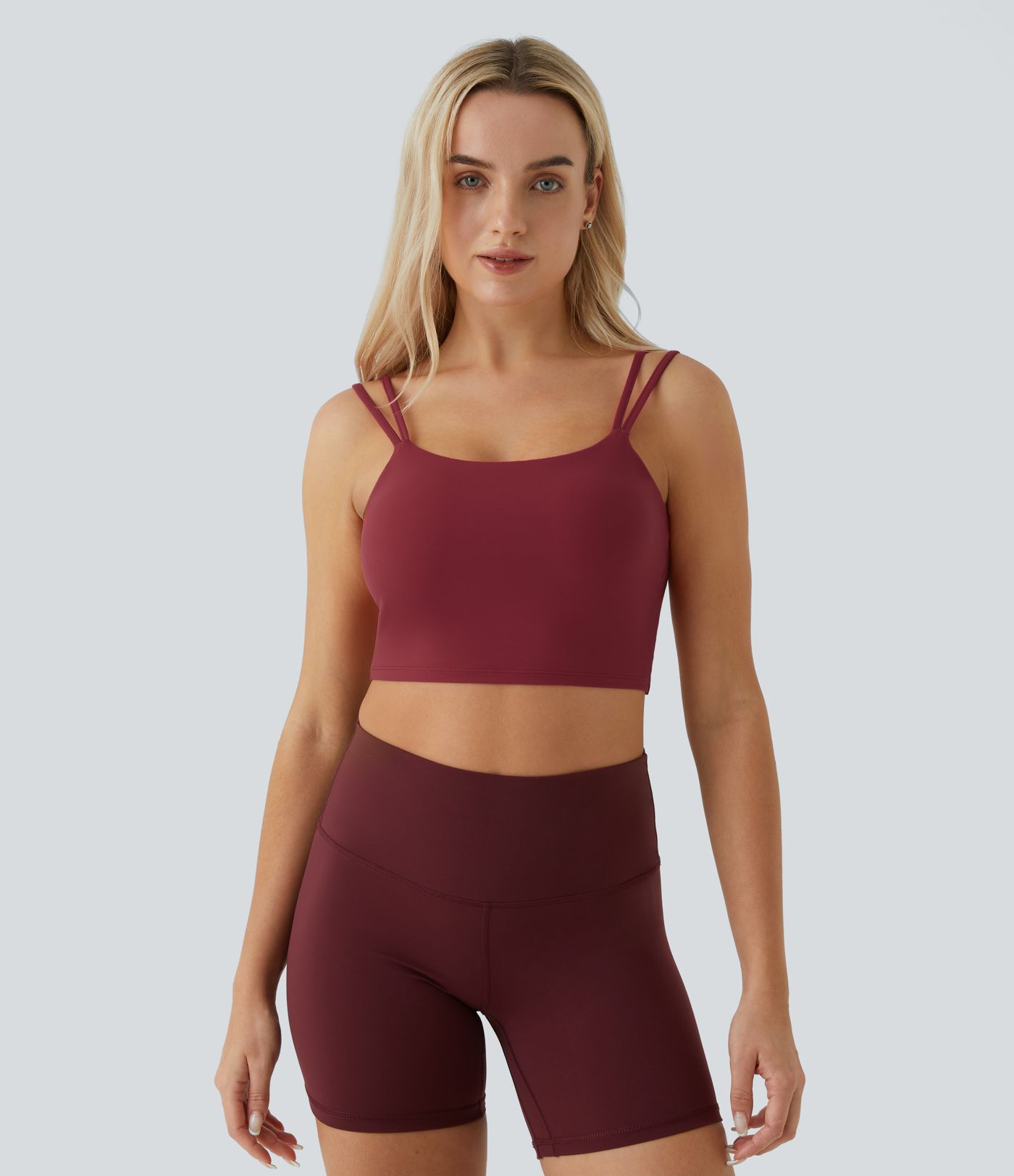 Dubbele Bandjes Cropped Yoga Tanktop