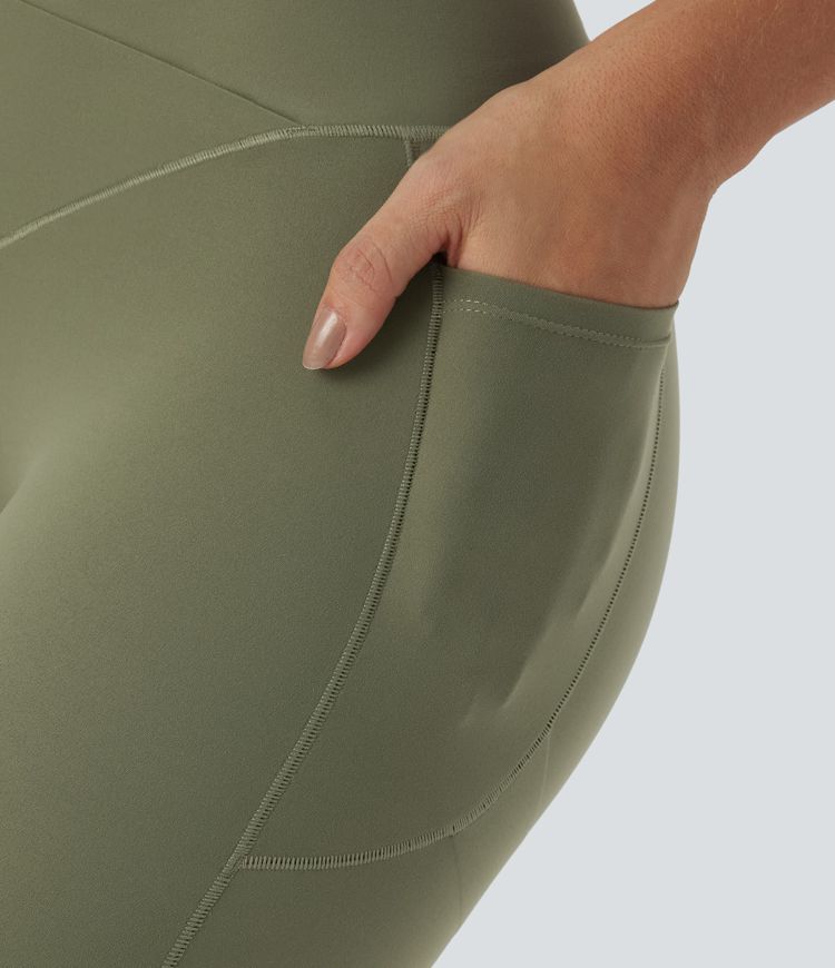 Halara UltraSculpt™ High Waisted Crossover Tummy Control Butt Lifting Pocket Yoga 7/8 Leggings