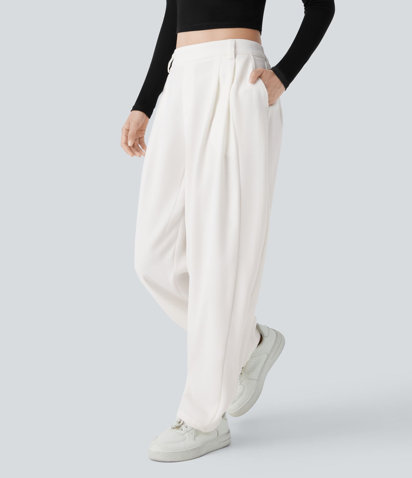 Halara Flex™ Mid Rise Pocket Barrel Leg Work Pants