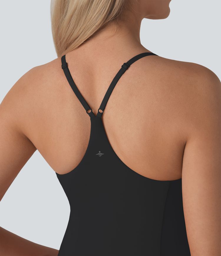 SoftlyZero™ Airy Racerback 2-in-1 Pocket Cool Touch Flare Mini Dance Active Dress-Easy Peezy Edition