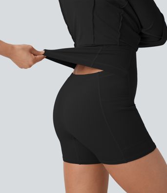 SoftlyZero™ Airy Racerback 2-in-1 Pocket Cool Touch Flare Mini Dance Active Dress-Easy Peezy Edition