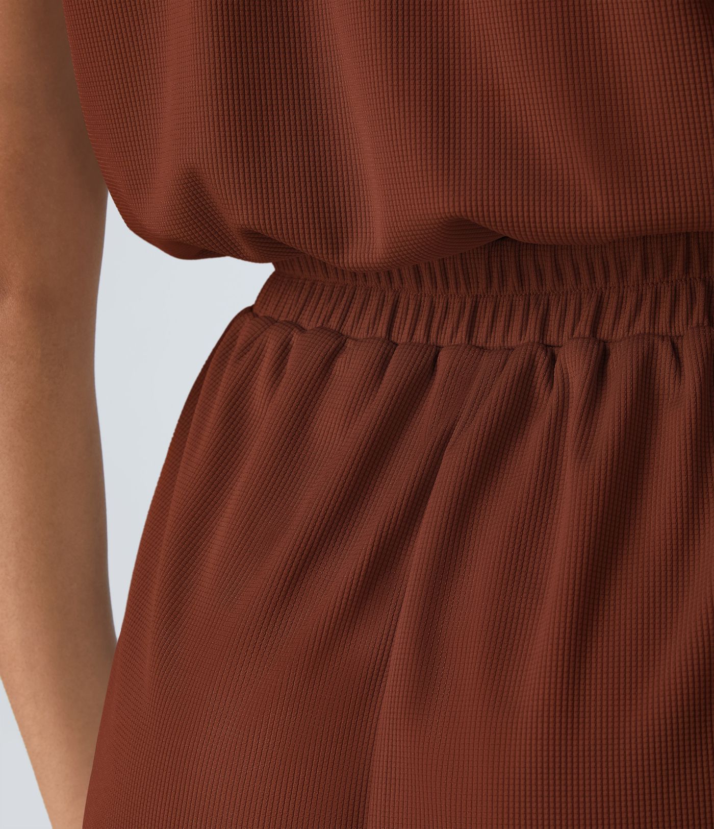 V Neck Short Sleeve Pocket Waffle Casual Romper