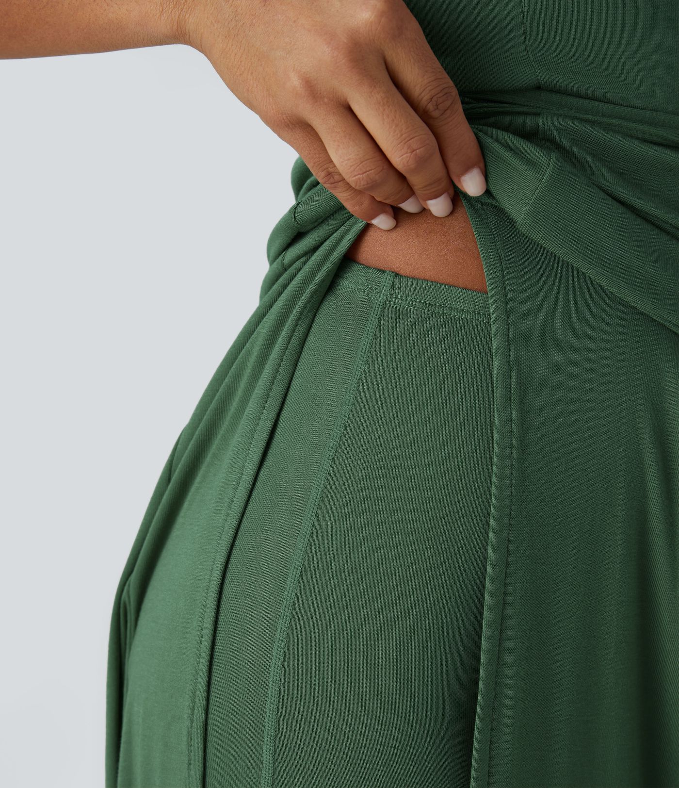 Ribbed Hooded High Neck Sleeveless Cut Out Tie Back 2-Piece Midi Casual Dress