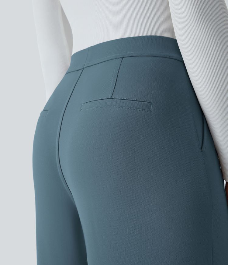 Halara Flex™ High Waisted Pocket Straight Leg Crepe Work Trousers
