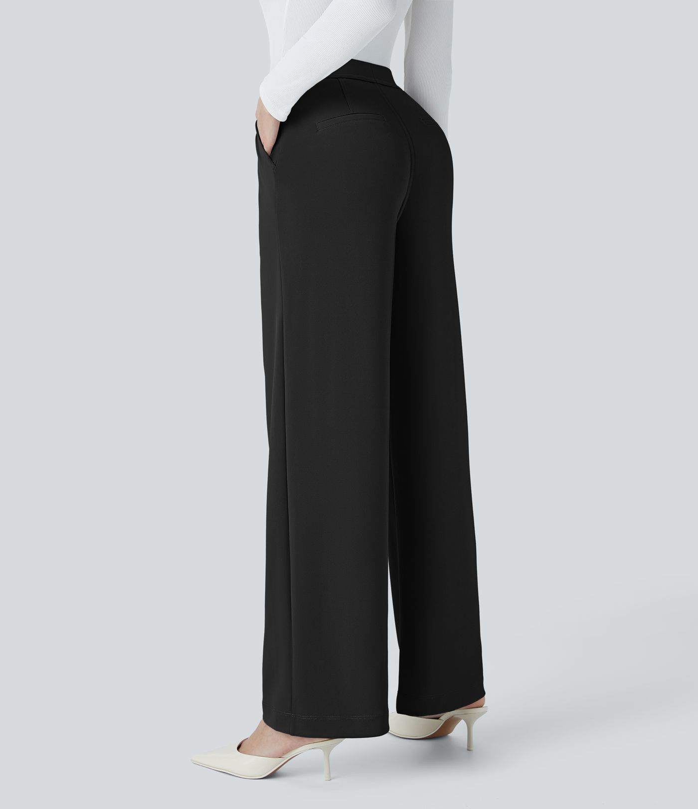 Halara Flex™ High Waisted Pocket Straight Leg Crepe Work Pants