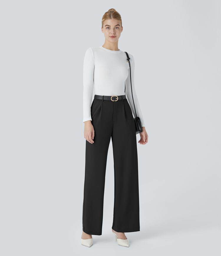 Halara Flex™ High Waisted Pocket Straight Leg Crepe Work Pants