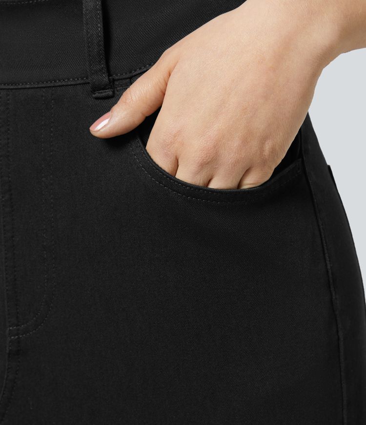 Halara Flex™ High Waisted Pockets Bodycon Denim Casual Midi Skirt