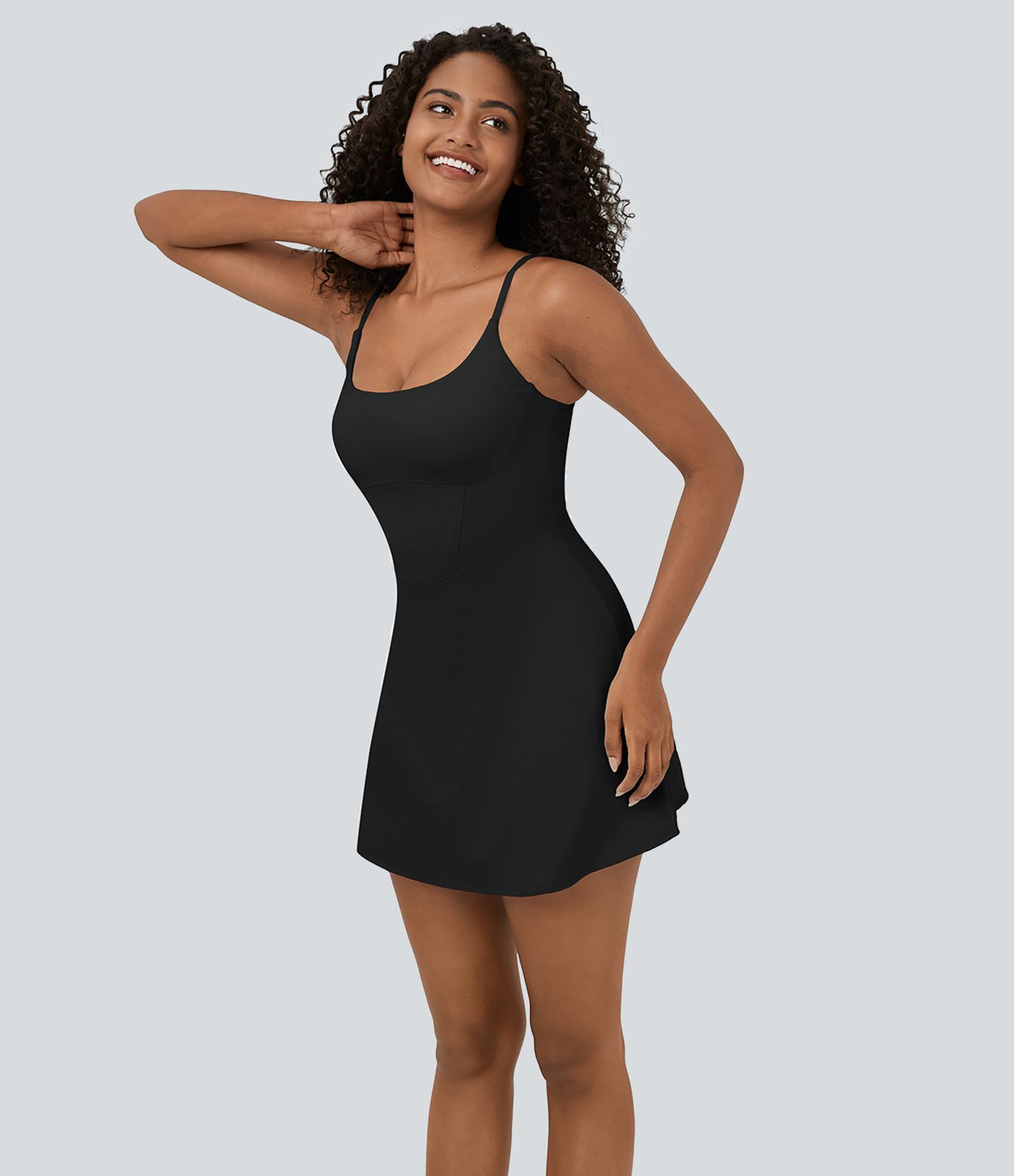 Softlyzero™ Plush Rückenfreies, ausgestelltes 2-in-1-Mini-Freizeitkleid Korsett mit quadratischem Ausschnitt und Seitentaschen