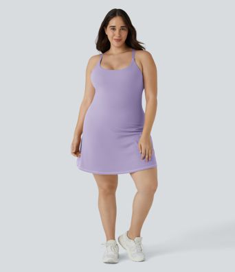 Everyday SoftlyZero™ Plush 2-in-1 Flare Plus Size Activity Dress-Wannabe-Longer Length