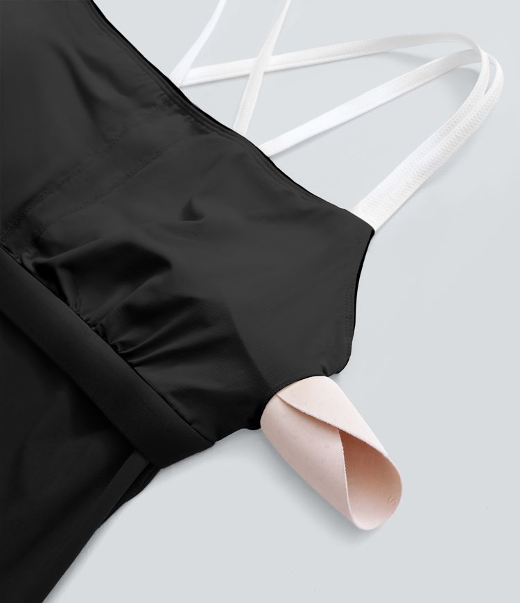 Softlyzero™ QuickDry Crisscross Backless Colour Block Skinny Cropped Yoga Cami Top