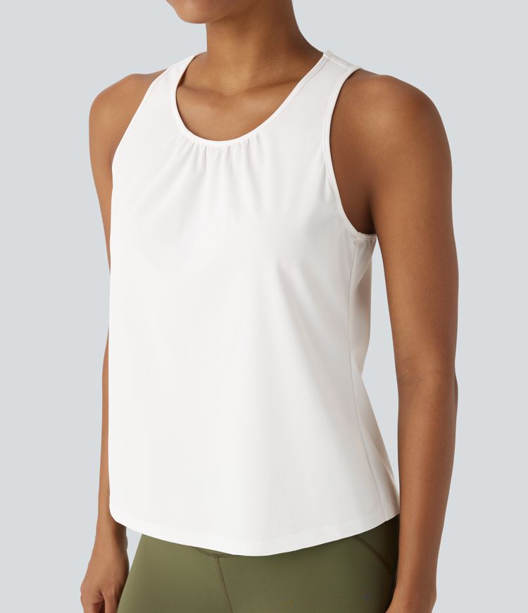 Racerback Curved Hem Quick Dry Running Tank Top-UPF50+