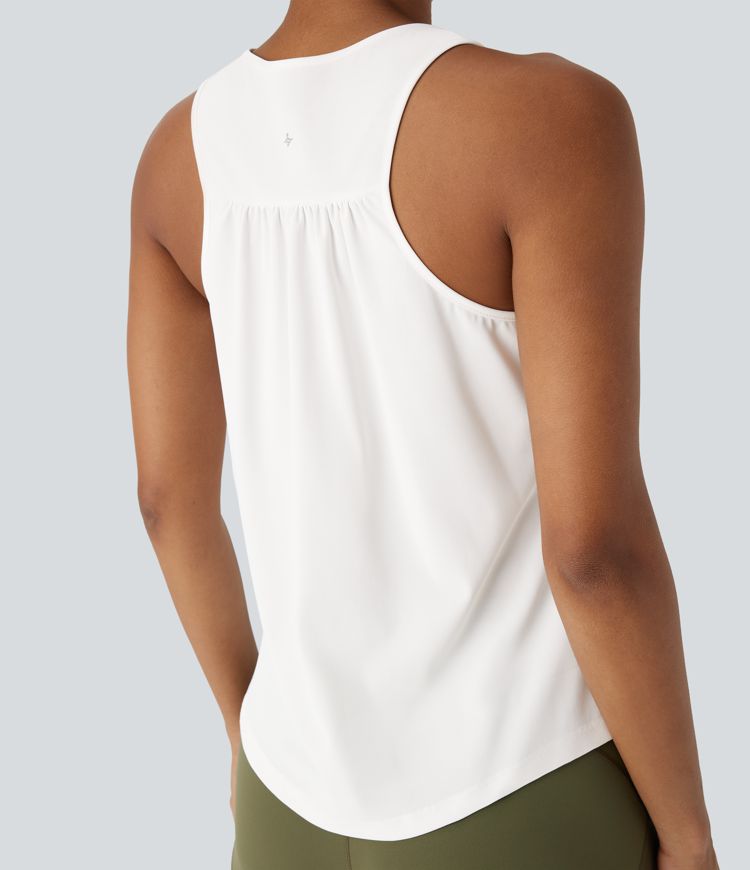 Racerback Curved Hem Quick Dry Running Tank Top-UPF50+