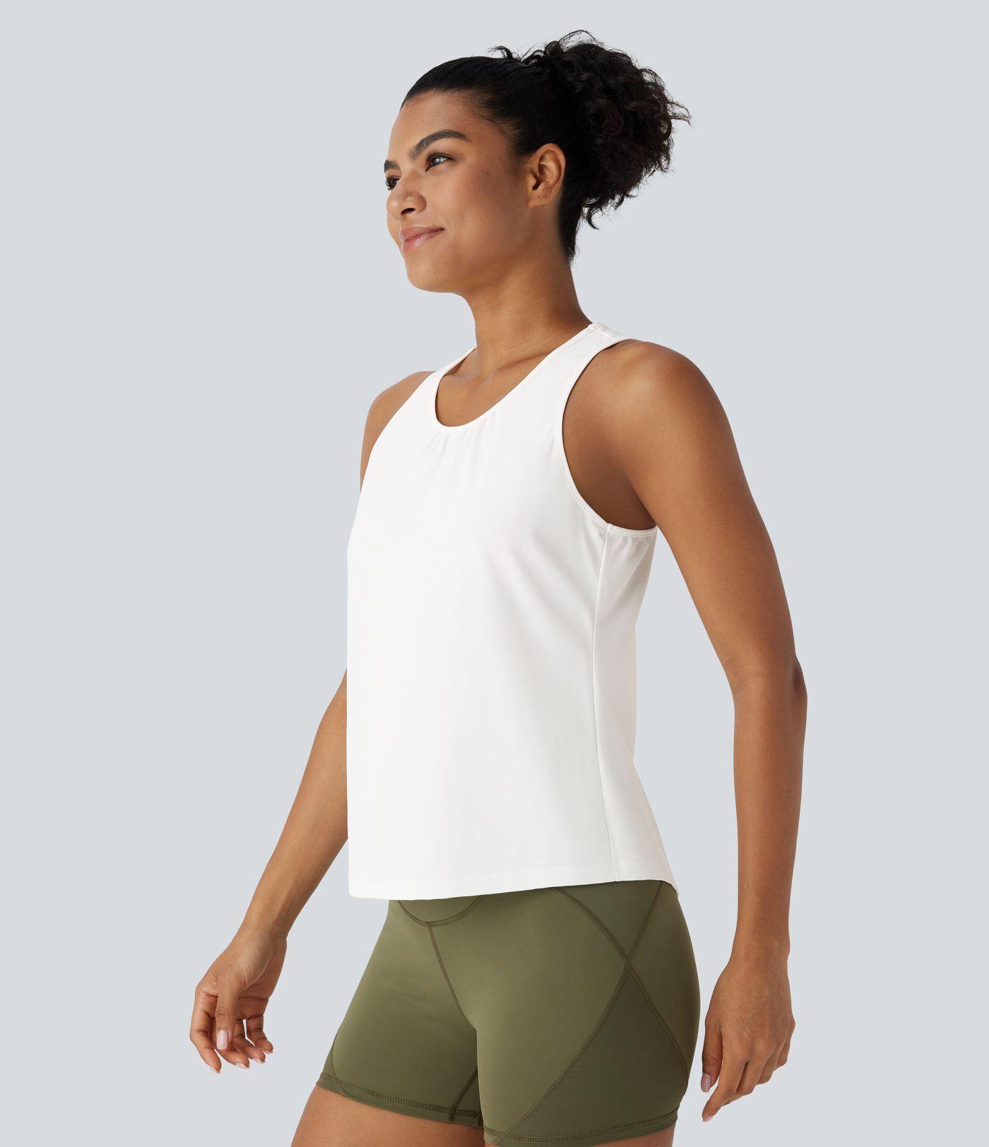 Racerback Curved Hem Quick Dry Running Tank Top-UPF50+