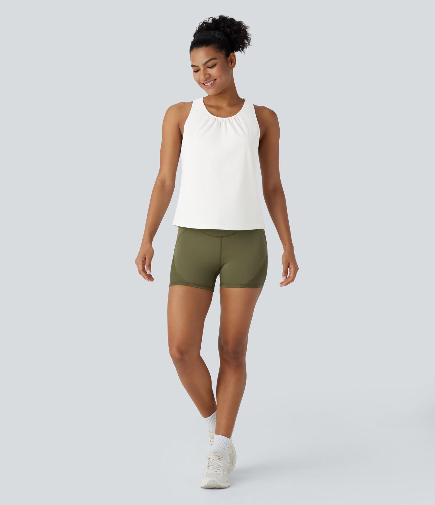 Racerback Curved Hem Quick Dry Running Tank Top-UPF50+