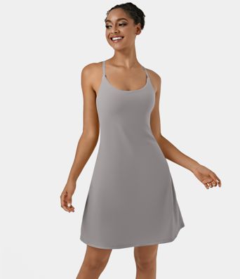 SoftlyZero™ Airy Cut Out 2-in-1 Pocket Cool Touch Longer Active Dress-UPF50+