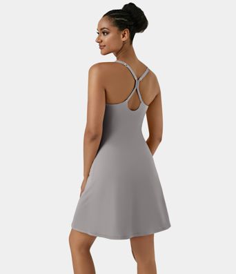 SoftlyZero™ Airy Cut Out 2-in-1 Pocket Cool Touch Longer Active Dress-UPF50+
