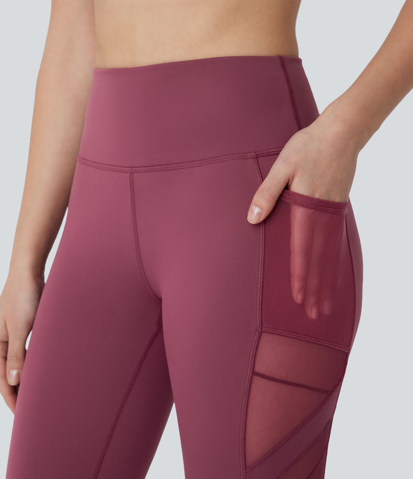 DayStretch High Waisted Pocket Contrast Mesh 7/8 Yoga Leggings