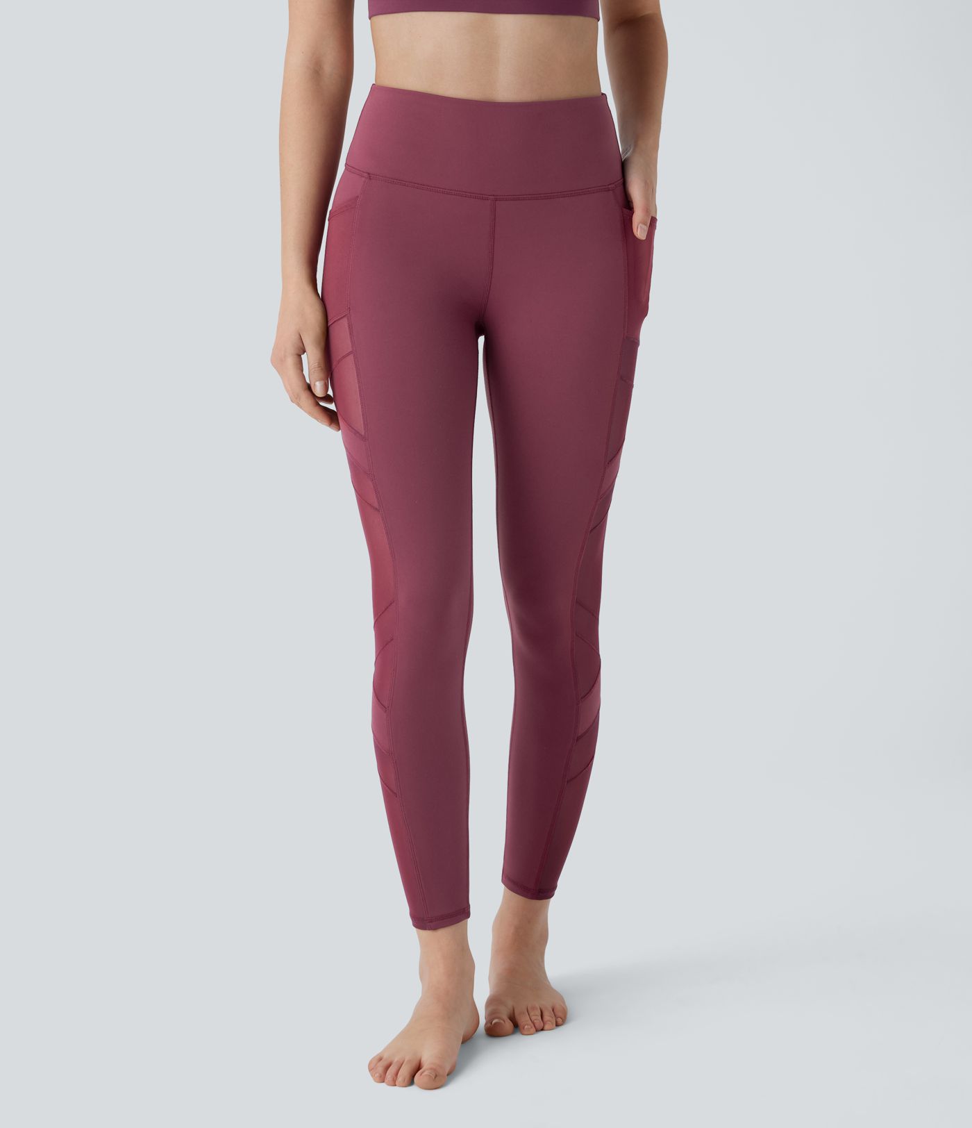 DayStretch High Waisted Pocket Contrast Mesh 7/8 Yoga Leggings