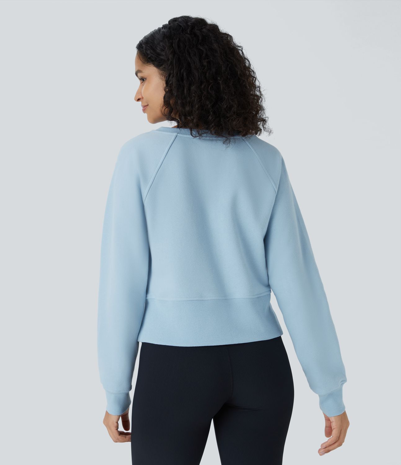 Henley Neck Button Front Long Sleeve Split Ribbed Hem Casual Sweatshirt