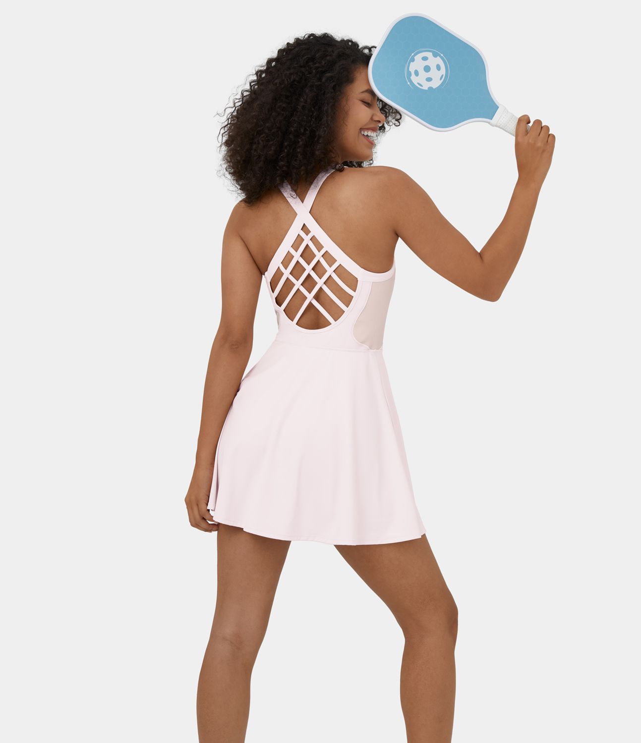 Softlyzero™ Airy Backless Crisscross 2-in-1 Side Pocket Mini Cool Touch Pickleball Active Dress