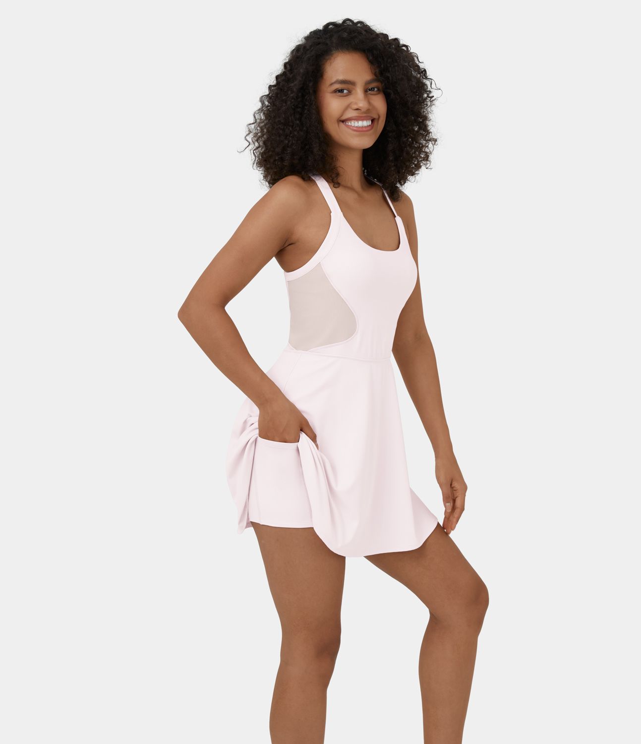 Softlyzero™ Airy Backless Crisscross 2-in-1 Side Pocket Mini Cool Touch Pickleball Active Dress