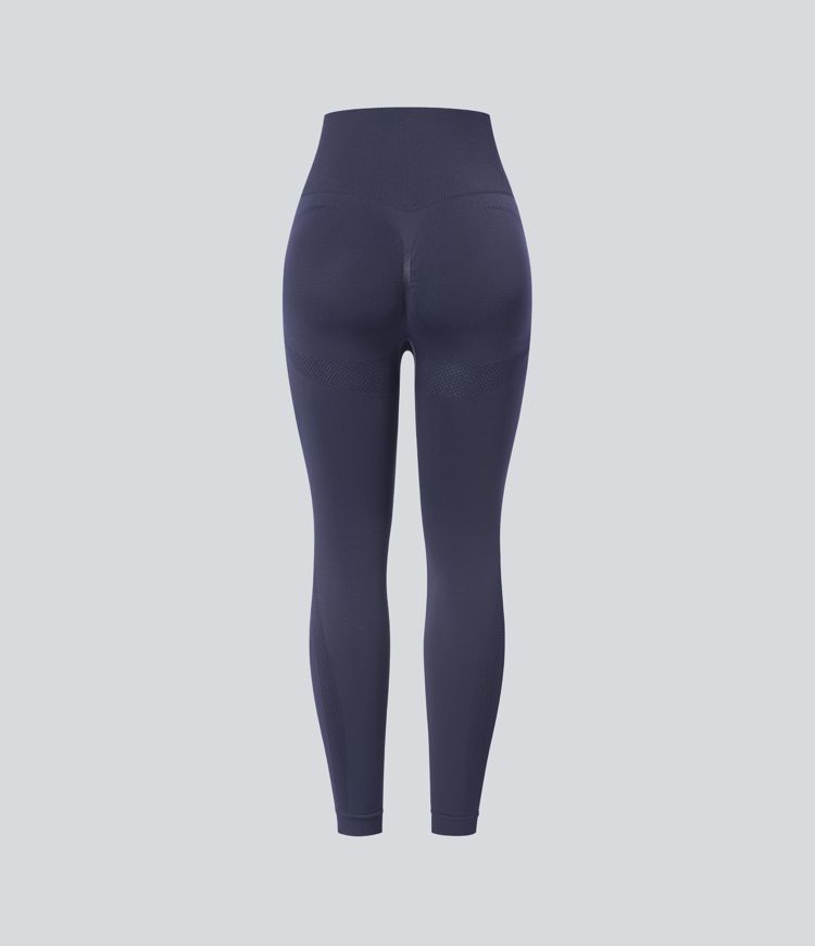 Seamless Flow High Waisted Ruched 7/8 Yoga Leggings