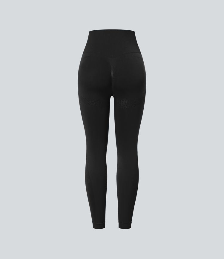 Legging de yoga 7/8 sans couture Seamless taille haute, froncé