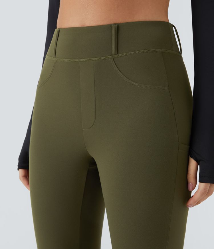 Mesh 7,8 length yoga leggings designed as a contrast to high-waist side pocket