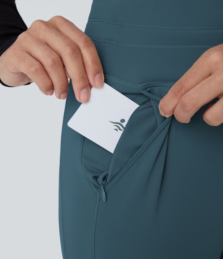 SoftlyZero™ Plush High Waisted Drawstring Pocket Plain Full Length Joggers