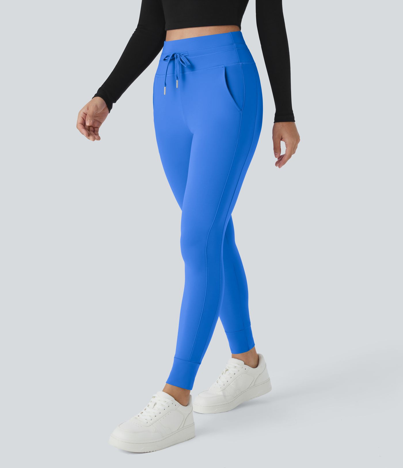 Softlyzero™ Plush High-Waist Drawstring Side Pocket Solid Full-Length Joggers