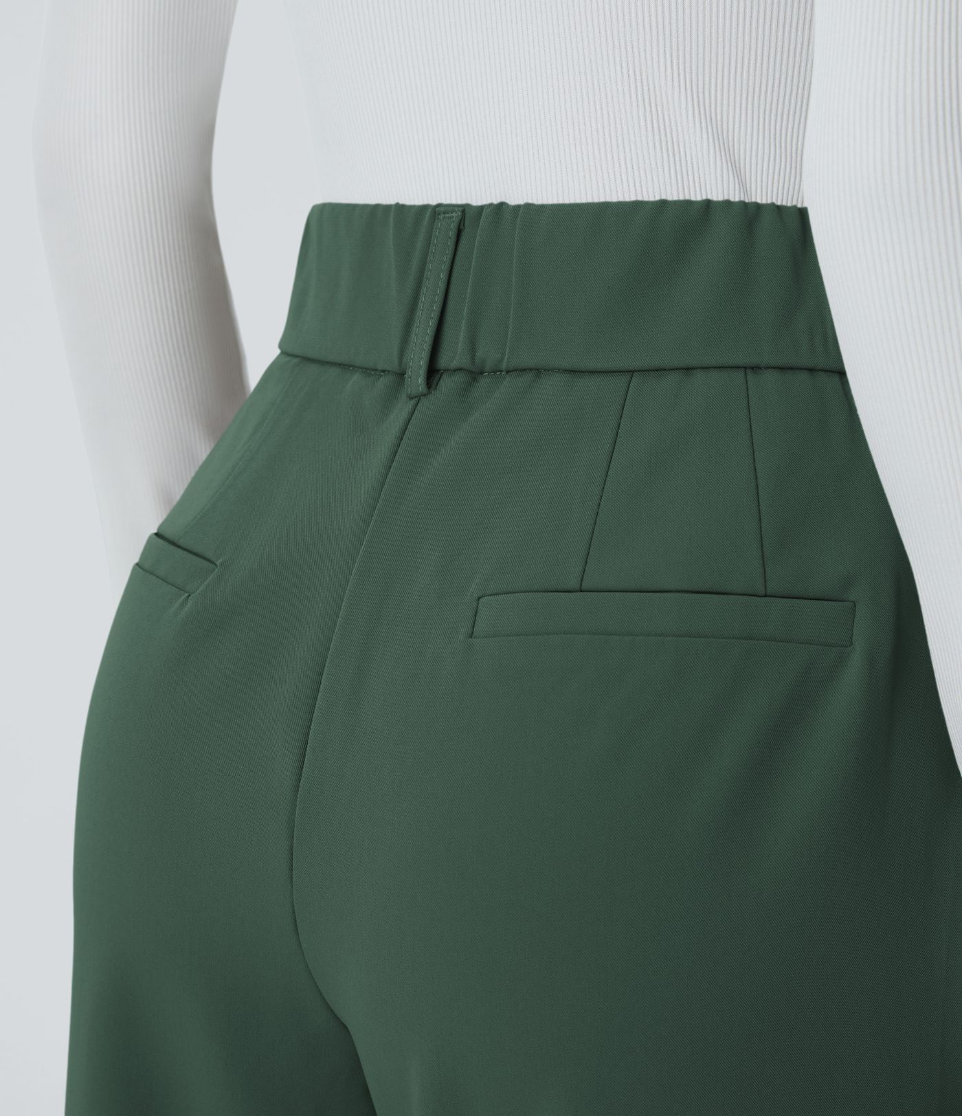 Pantalón oficina ajustado tiro alto bolsillo lateral