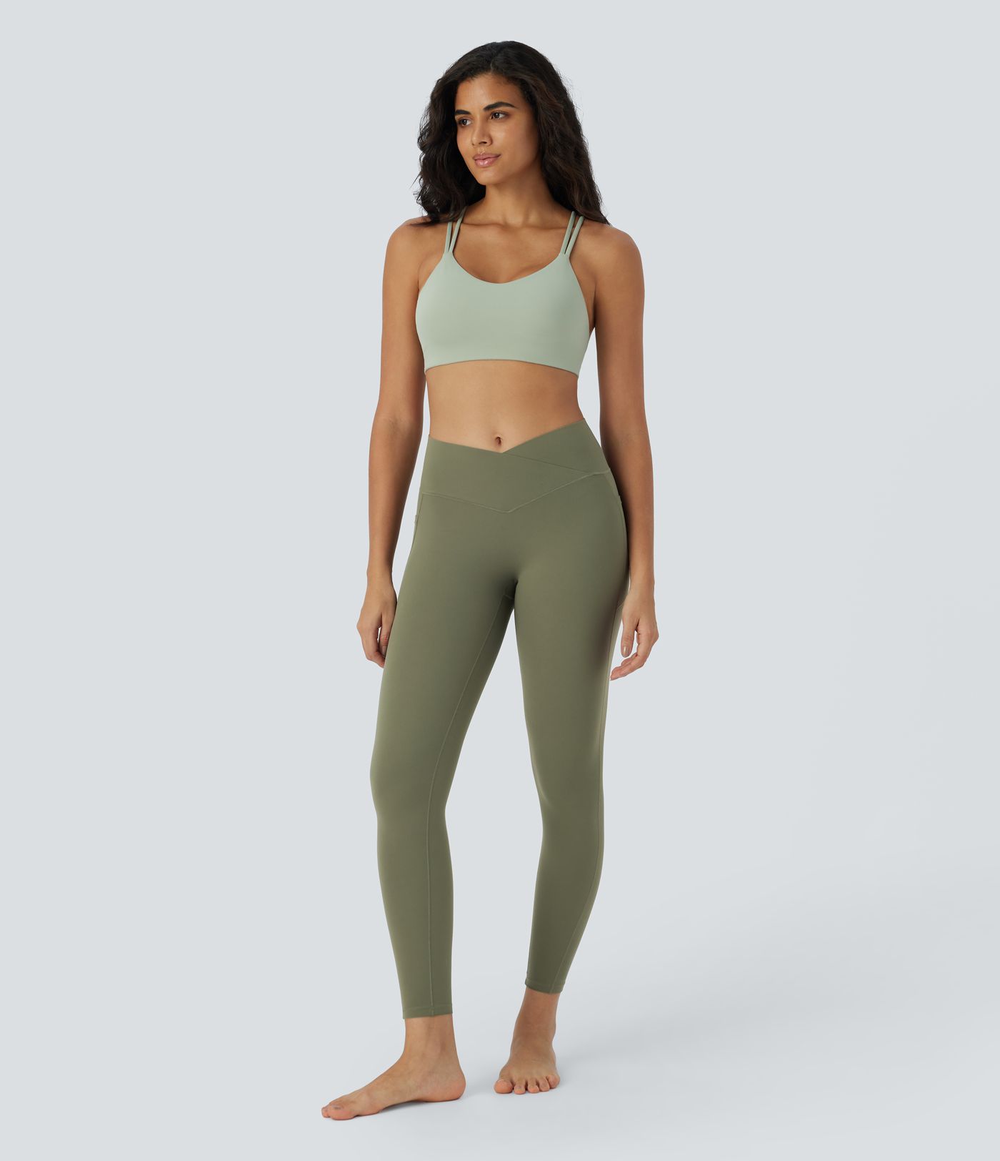 Halara UltraSculpt™ High Waisted Crossover Tummy Control Butt Lifting Pocket Yoga 7/8 Leggings