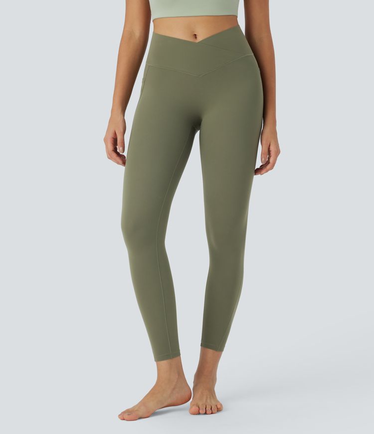 Halara UltraSculpt™ High Waisted Crossover Tummy Control Butt Lifting Pocket Yoga 7/8 Leggings