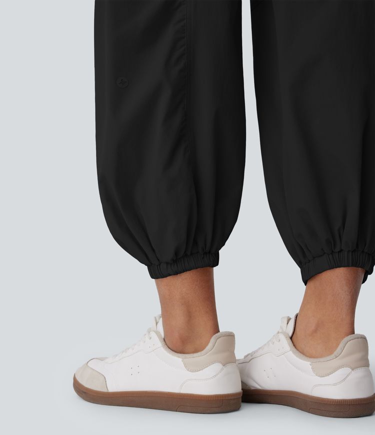 Mid Low Rise Drawstring Pockets Casual Cargo Joggers