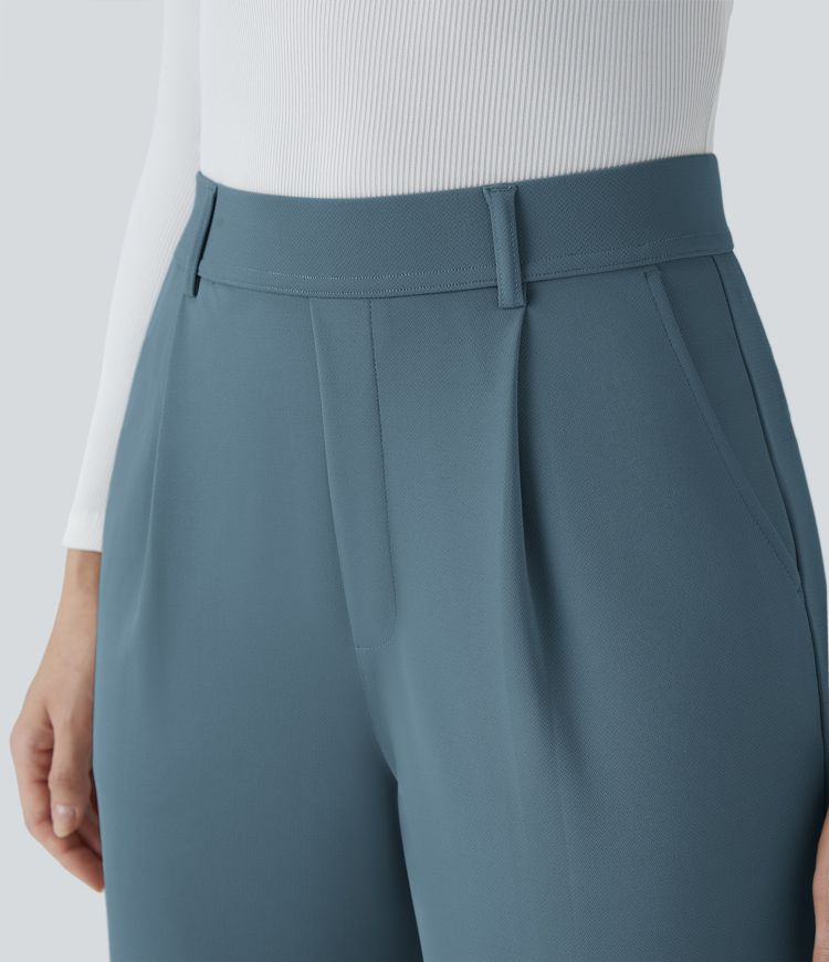 Halara Flex™ High Waisted Pocket Straight Leg Crepe Work Trousers