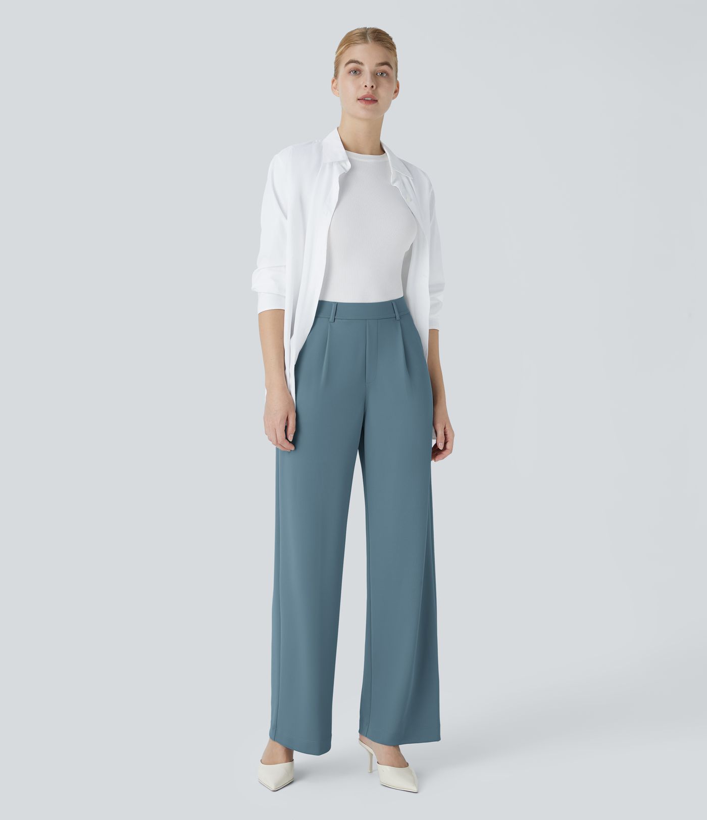 Halara Flex™ High Waisted Pocket Straight Leg Crepe Work Trousers