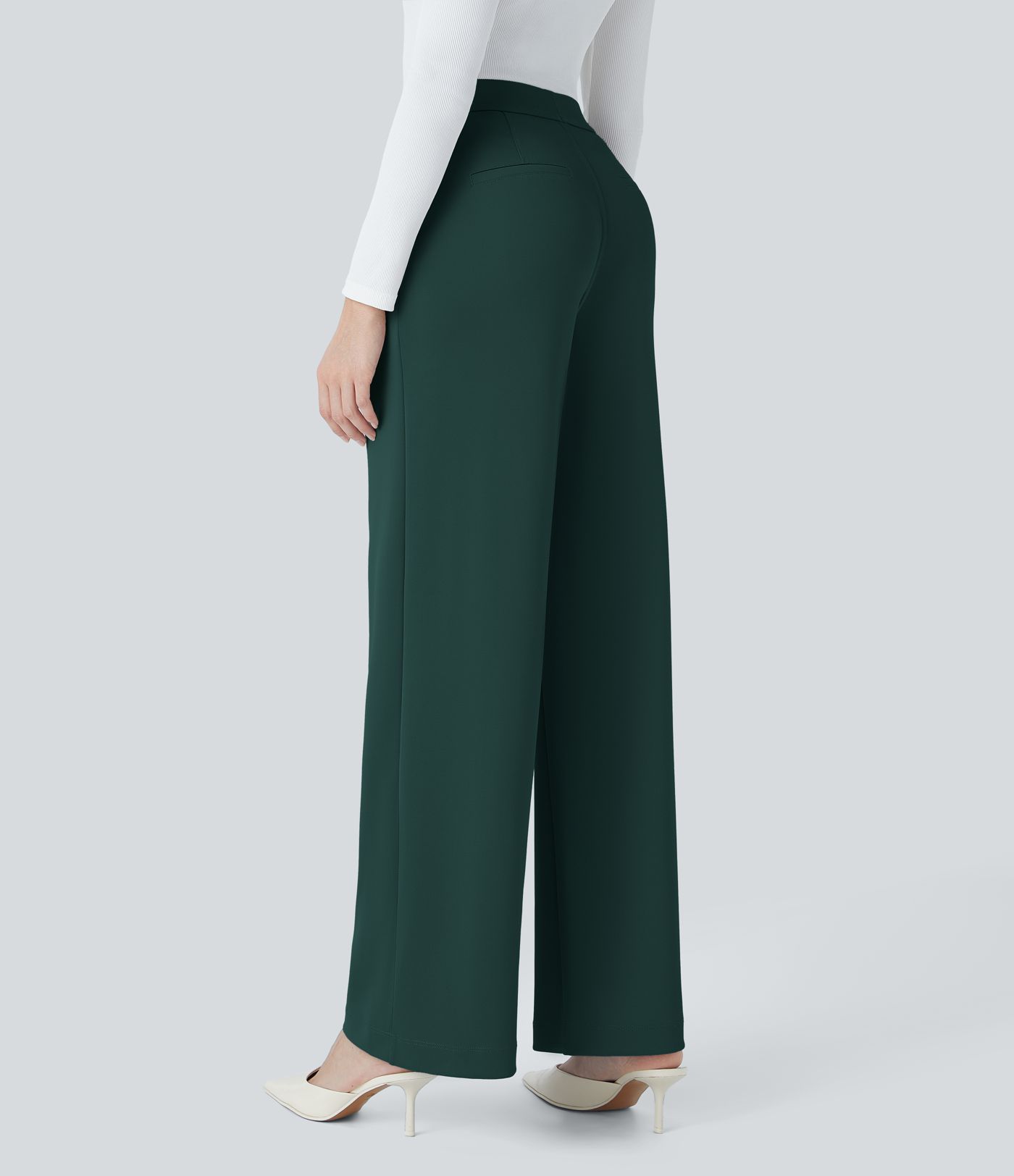 Halara Flex™ High Waisted Side Pocket Straight Leg Crepe Work Pants