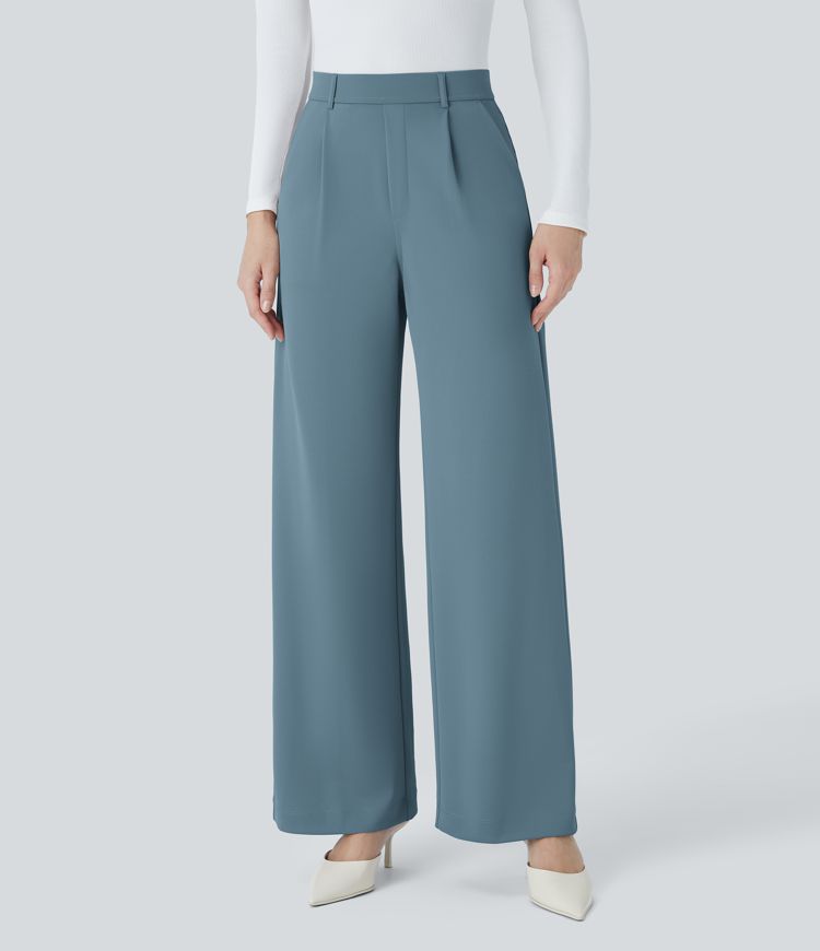 Halara Flex™ High Waisted Pocket Straight Leg Crepe Work Trousers