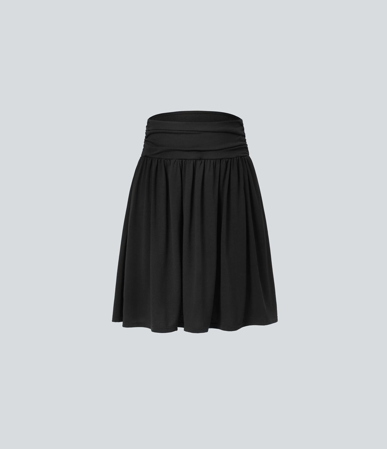 High Waisted Ruched Pocket Flowy Skirt