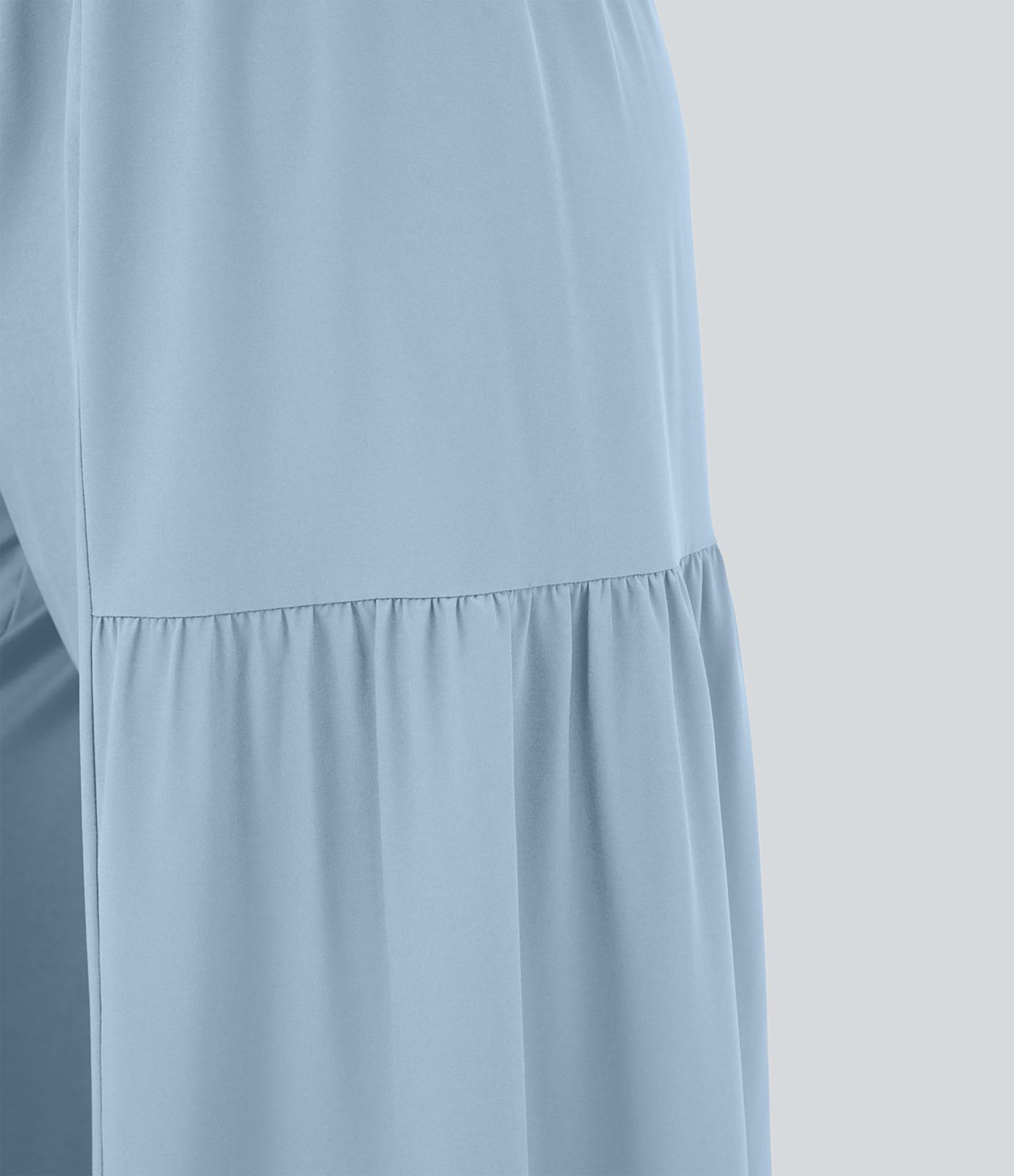 Breezeful™ Vysoké Nohavice so Záhybmi, Viazaním Vpredu a Vzadu, Voľné, Rýchloschnúce Casual Nohavice