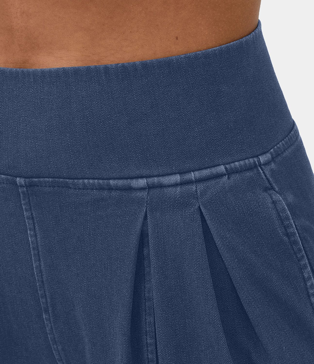 Joggers Halara Flex™ Denim elásticos tipo desgastado con plisado, bolsillos y tiro alto