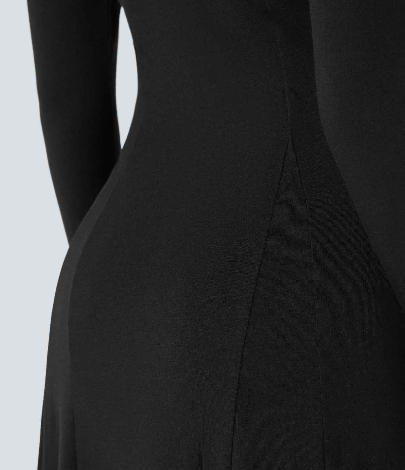 Henley Long Sleeve Flare Maxi Casual Dress