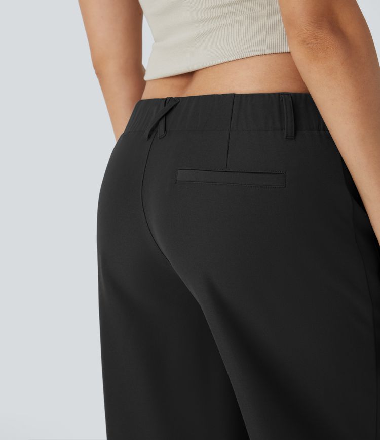 Low Rise Pocket Straight Leg Casual Pants