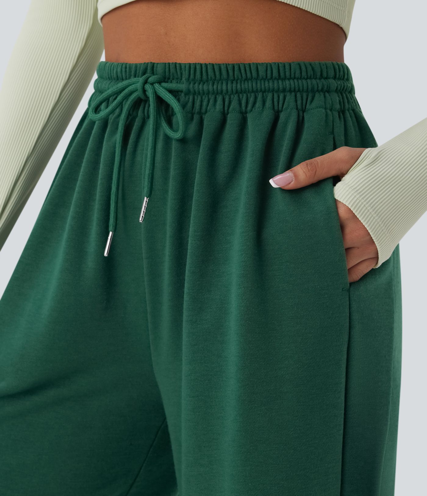 Jogginghose mit hohem Bund, Kordelzug und Seitentaschen