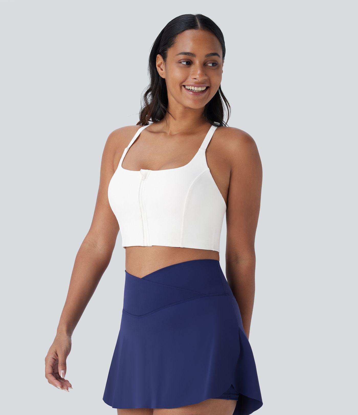 Sujetador Softlyzero™ deportivo yoga tirante ajustable sin espalda sujeción baja cremallera protección - UPF 50+